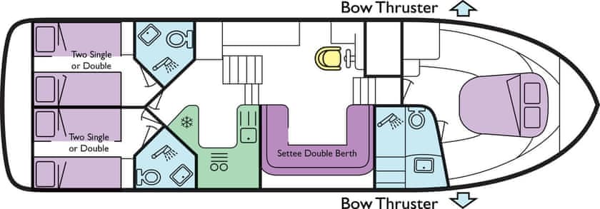 Boat plan for Mystique at Le Boat Chertsey